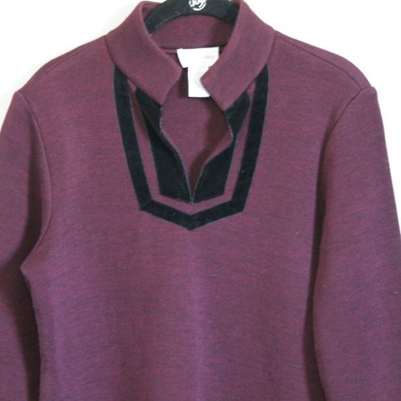 Soft Surroundings Runway Pullover Tunic Sweater Merlot Maroon Size Small H12108 - Picture 3 of 8